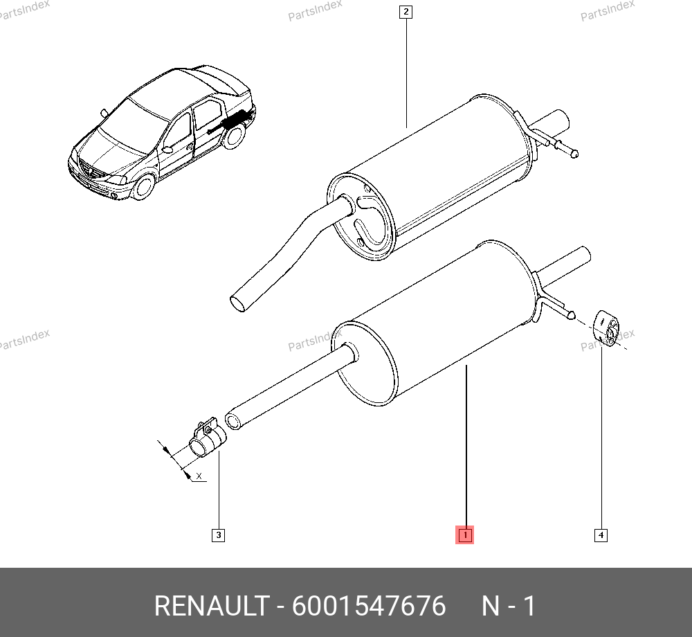 Глушитель Renault Logan